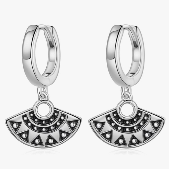 anoup Accessories - Anoup Sterling Silver RBG Charm Hoop Earrings
